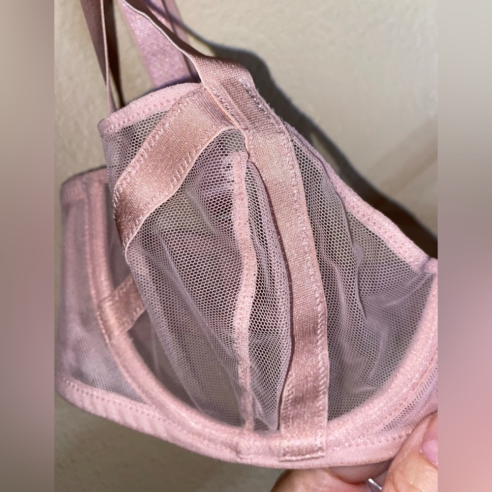Victoria's Secret Light Pink Strappy Mesh Balconet Bra - Picture 2 of 10